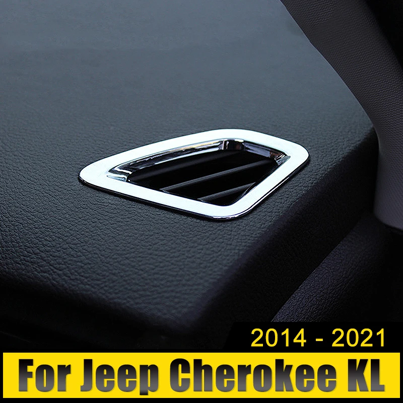 For Jeep Cherokee KL 2014 2015 2016 2017 2018 2019 2020 2021 ABS Plastic Car Dashboard Air Vent Outlet Frame Trim Cover Stickers