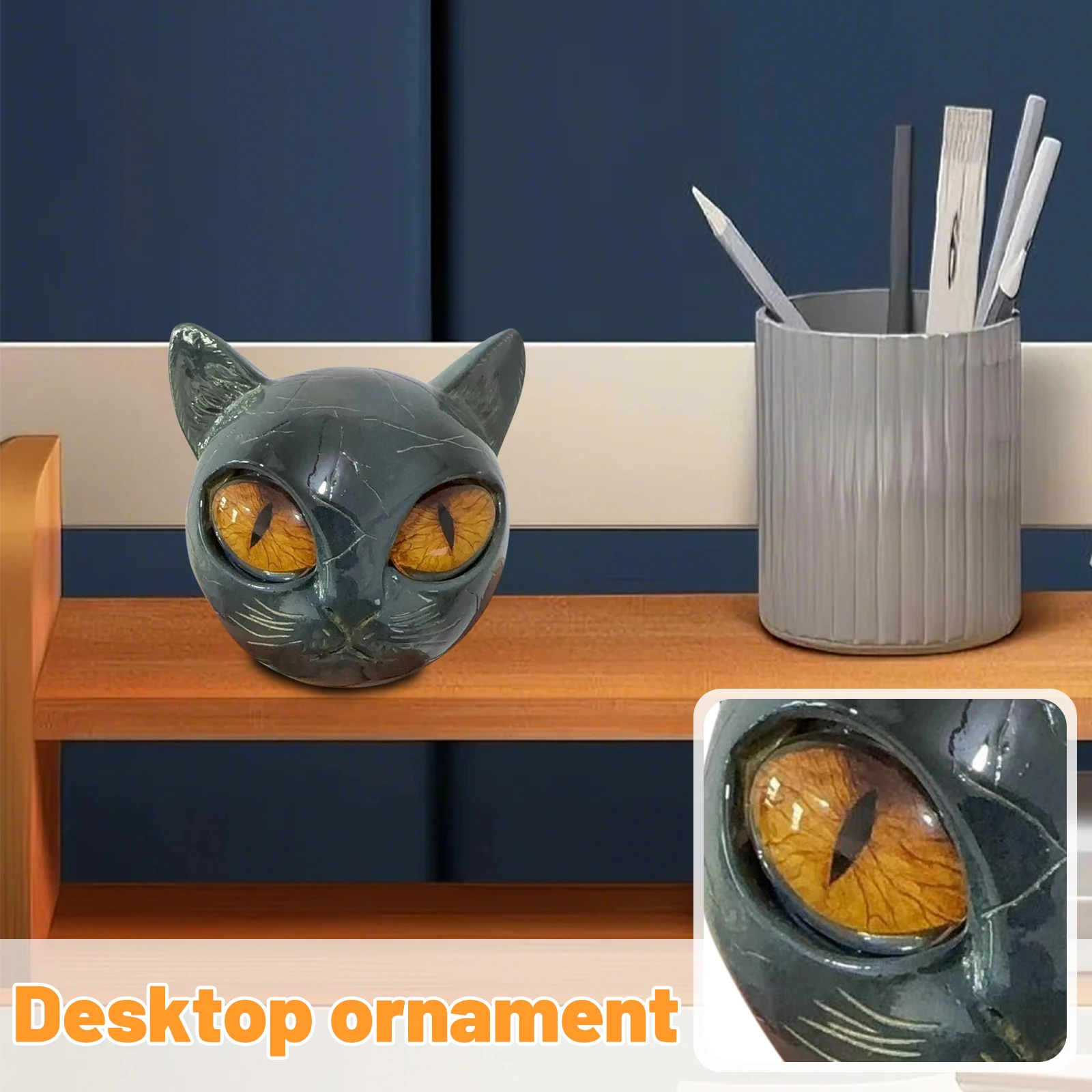 حار! منحوتة فاخرة للقطط السوداء، ديكور منزلي أنيق وقطعة فنية جاهزة للهدايا، هدايا لمحبي القطط والنساء والرجال