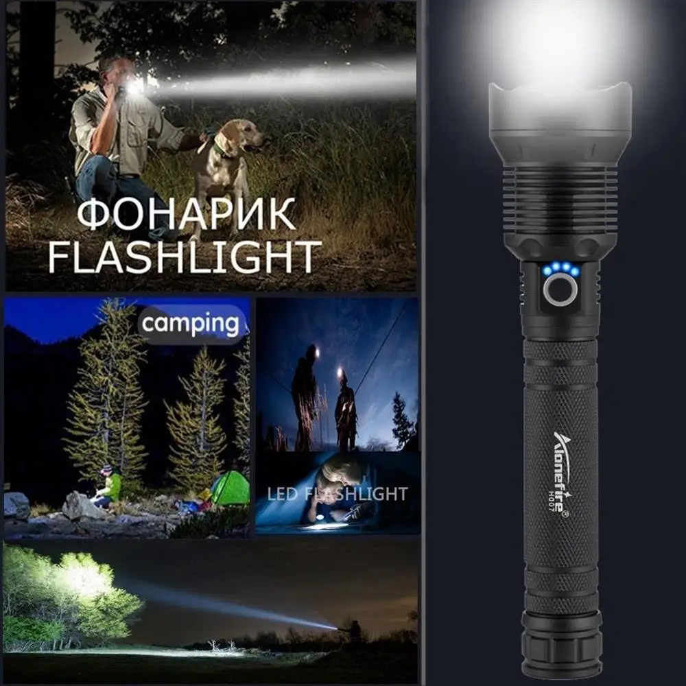 Powerful 4000Lumens Zoom XHP70 LED High Power Flashlight USB Rechargeable Outdoor Torch Hunting Camping Fishing Lighting Lights