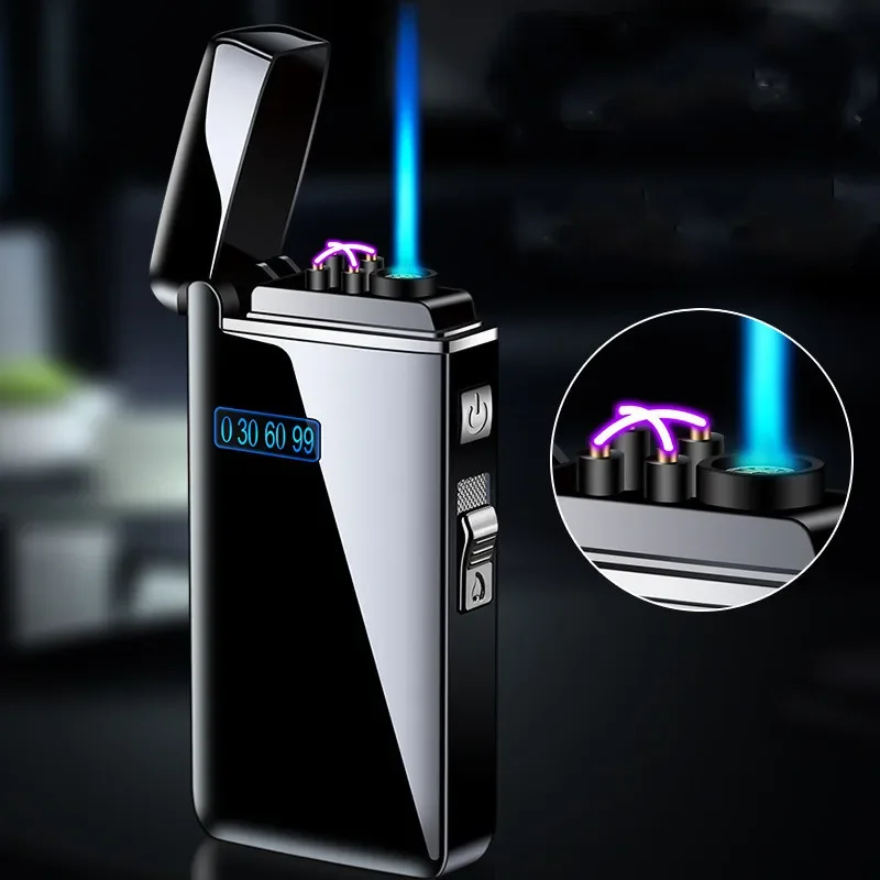 

Usb Lighter / Butane Torches Lighters Multifunctional Double Arc Lighters Portable Windproof Blue Flame Lighter