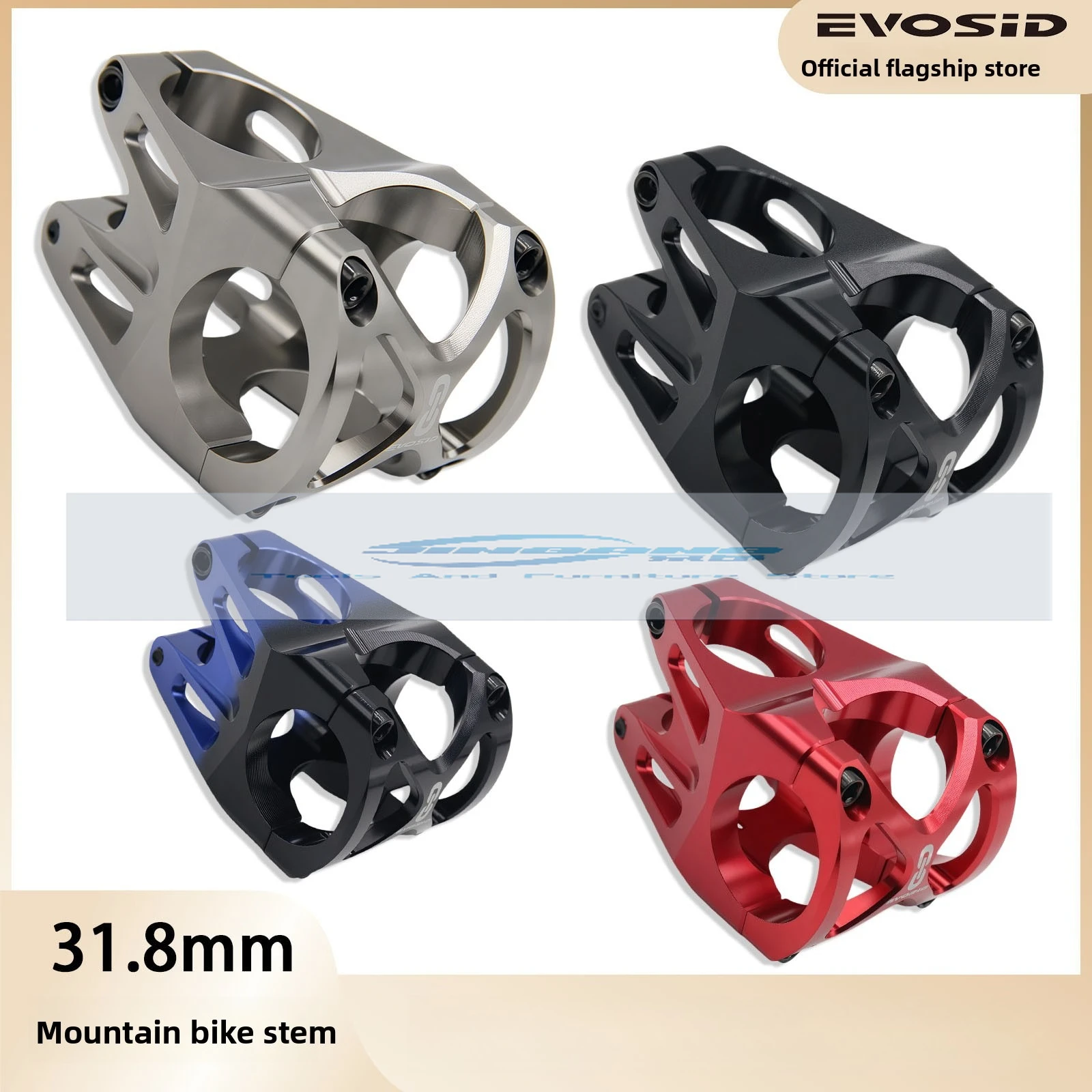 

EVOSID mountain bike ultra-light hollow 31.8MM aluminum alloy short handle vertical lightweight high-strength downhill riser