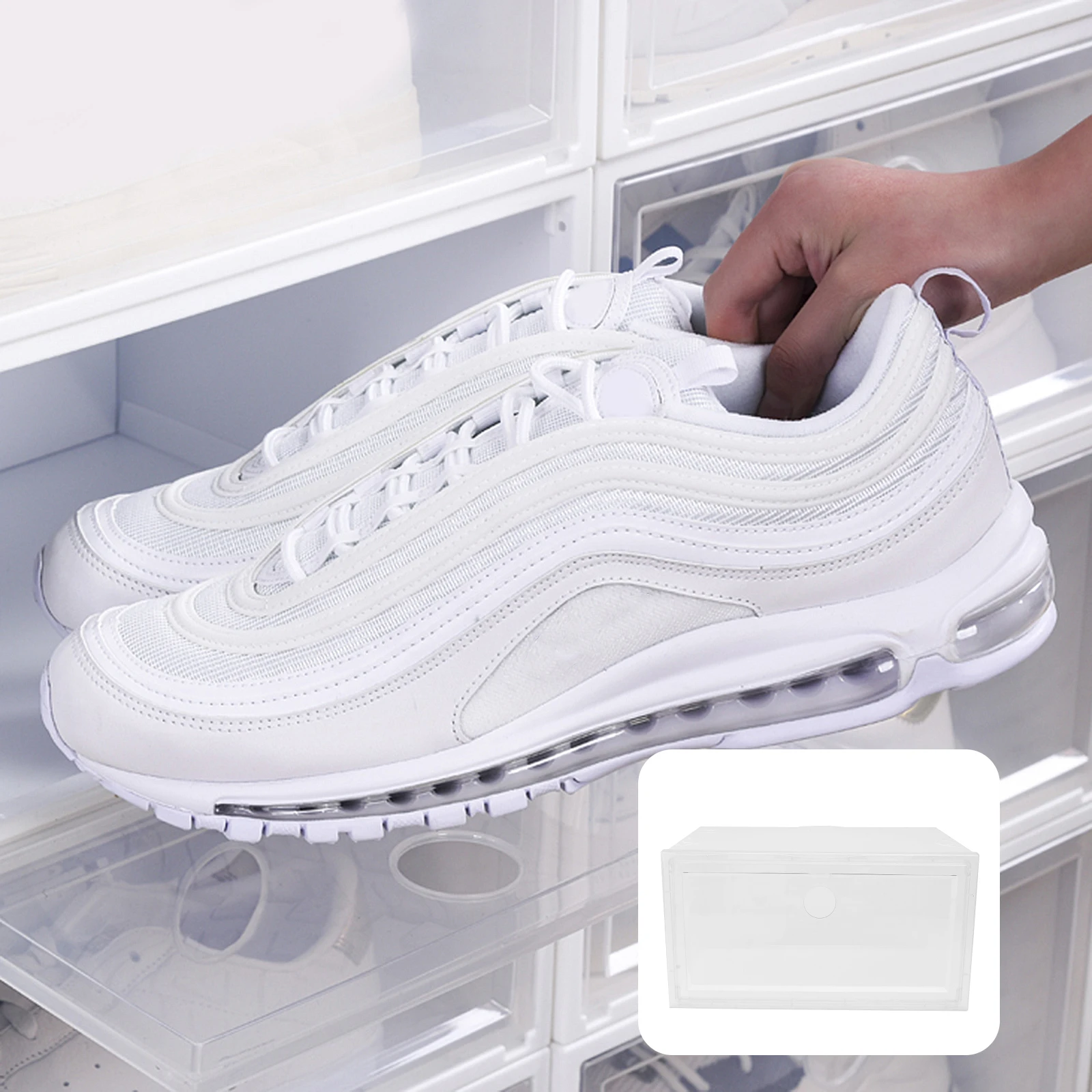 

Side Opening Shoe Case Shoes Storage Clear Boxes for Container Containers Sneaker