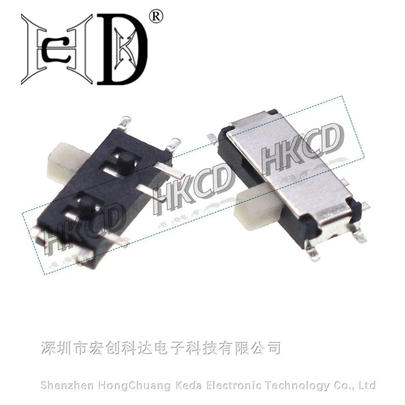 10 قطعة 7 دبوس مفتاح منزلق صغير On-OFF 2 موقف مايكرو الشريحة تبديل التبديل 1P2T H = 1.5 مللي متر مصغرة الشريحة الأفقية التبديل SMD SMT #1