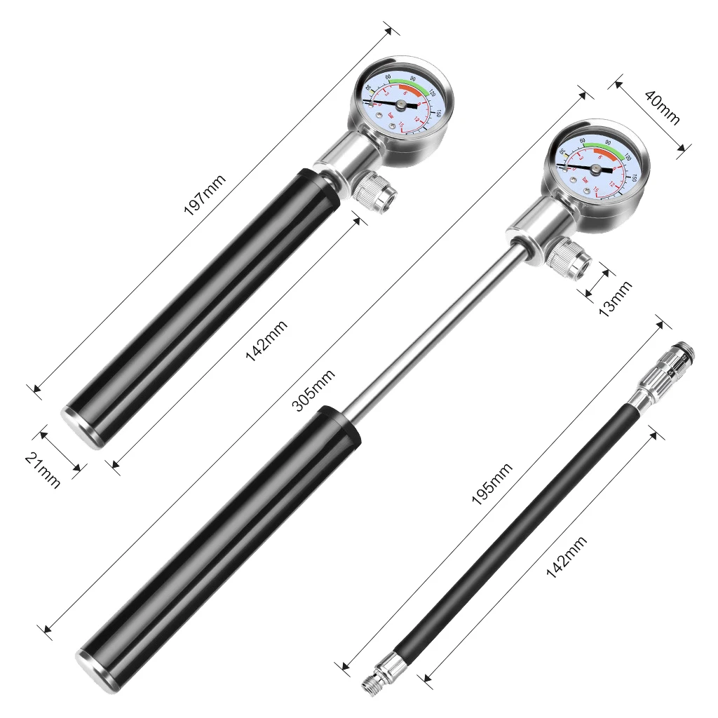 

ADD-Bike Tire Repair Tool with Gauge Hand Pump,210PSI Bicycle Air