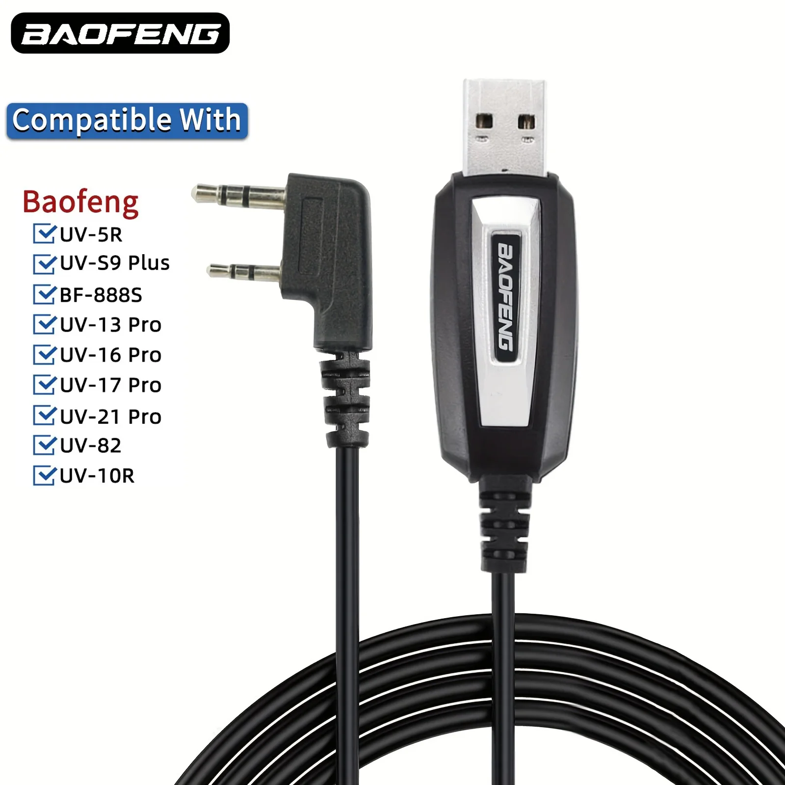 

Baofeng USB Programing cable two way radio for Baofeng UV-5R UV-82 BF-888S Walkie Talkie USB Program Cable CD Software Radio