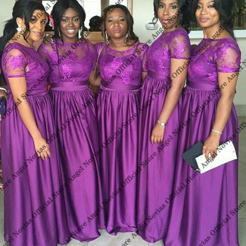 

Short Sleeves Plus Size Purple Bridesmaid Dresses 2026 for Wedding Party Dresses vestido madrinhas casamento Customized