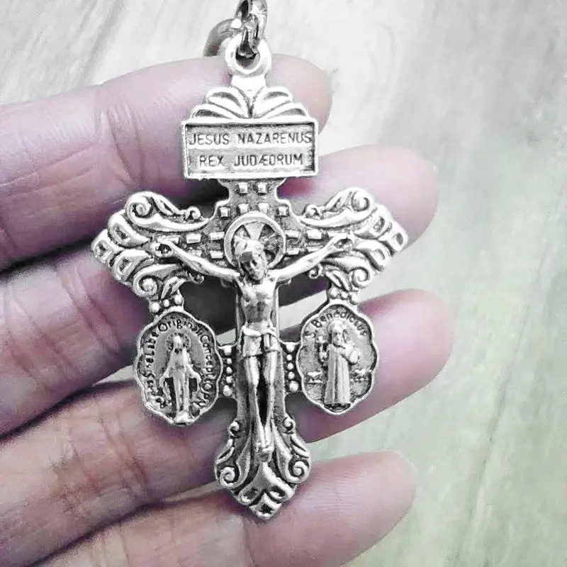 Kalung salib Aksesori logam Yesus salib patung kerajinan untuk buatan tangan DIY perhiasan agama gelang liontin hadiah