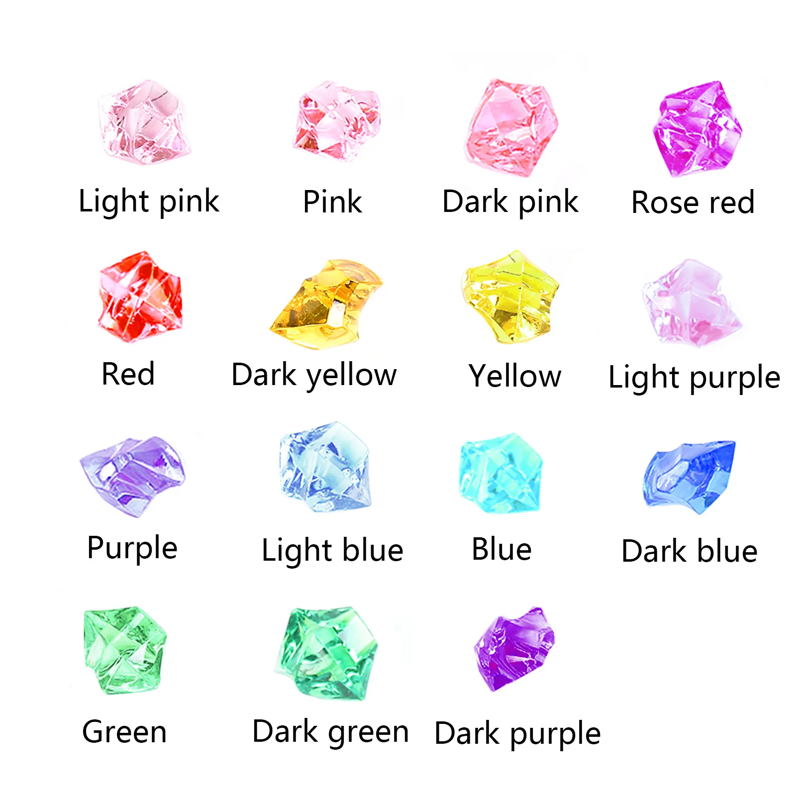 100/20/15/6pc Artificial Ice Cubes Clear Fake Crushed Ice Rocks Ice Cubes Acrylic Vase Fillers for Home Party Wedding Decoration