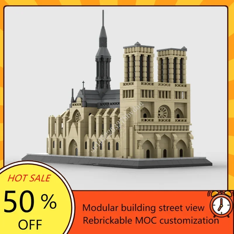 

1770PCS Notre Dame de Paris Modular MOC Creative street view Model Custom Puzzles Architecture DIY Assembly Model Toys Gifts
