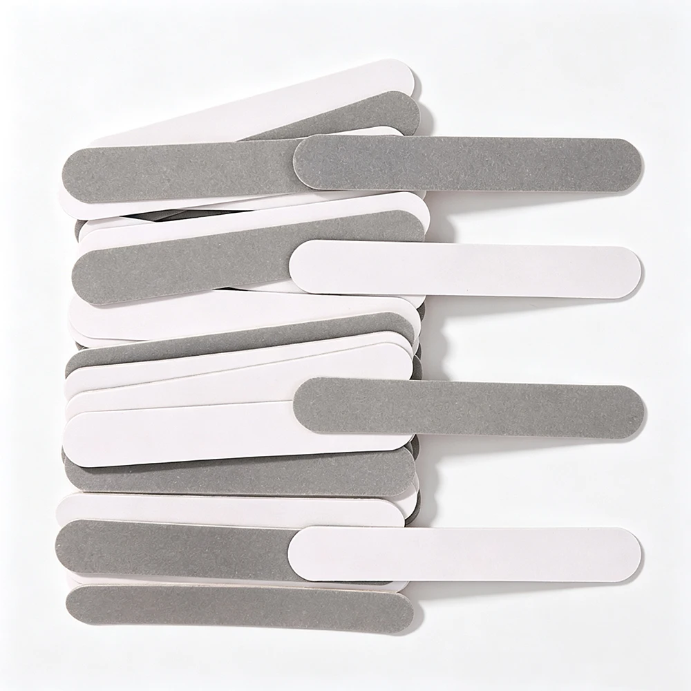 300Pcs Mini Disposable Emery Board Nail Files Pink Blue Double‑Sided Sandpaper Nails File Strips Travel Manicure Nail Art Tools