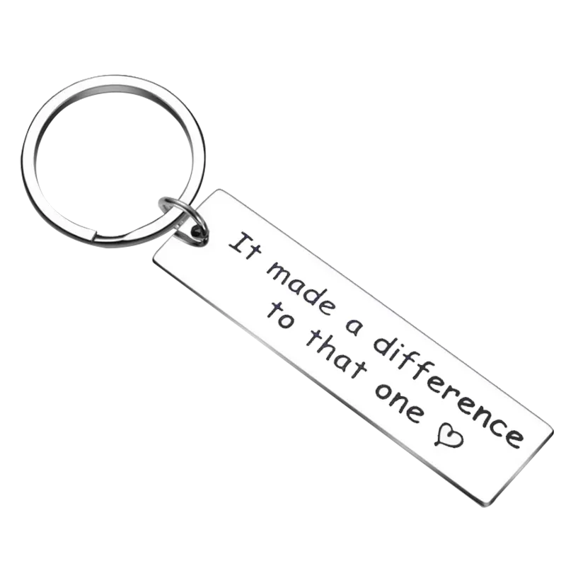 Cute Teachers coach colleagues gift Keychain Pendant It made a difference to that one Key Chains Thank you gift