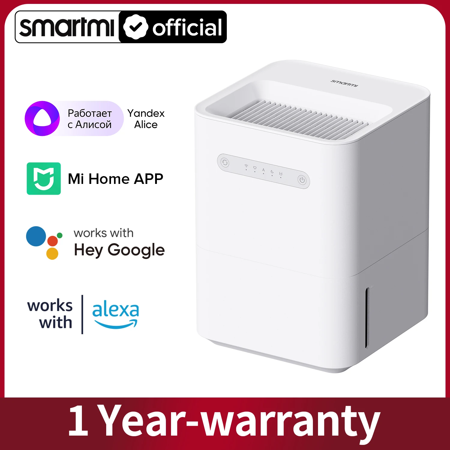 Smartmi Air Humidifier 3 Lite, Mist-Free Evaporative Humidification, APP/Voice Remote Control, No Consumables, Eco Friendly