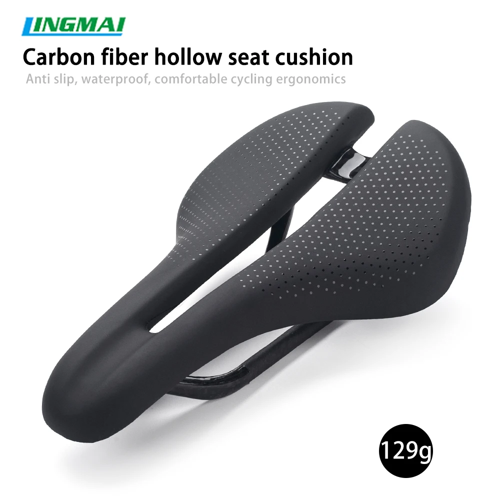 LINGMAI MTB/Road Bicycle Carbon Fiber Ultralight Saddle Bike Saddle Carbon Fiber Riding Seat Cushion