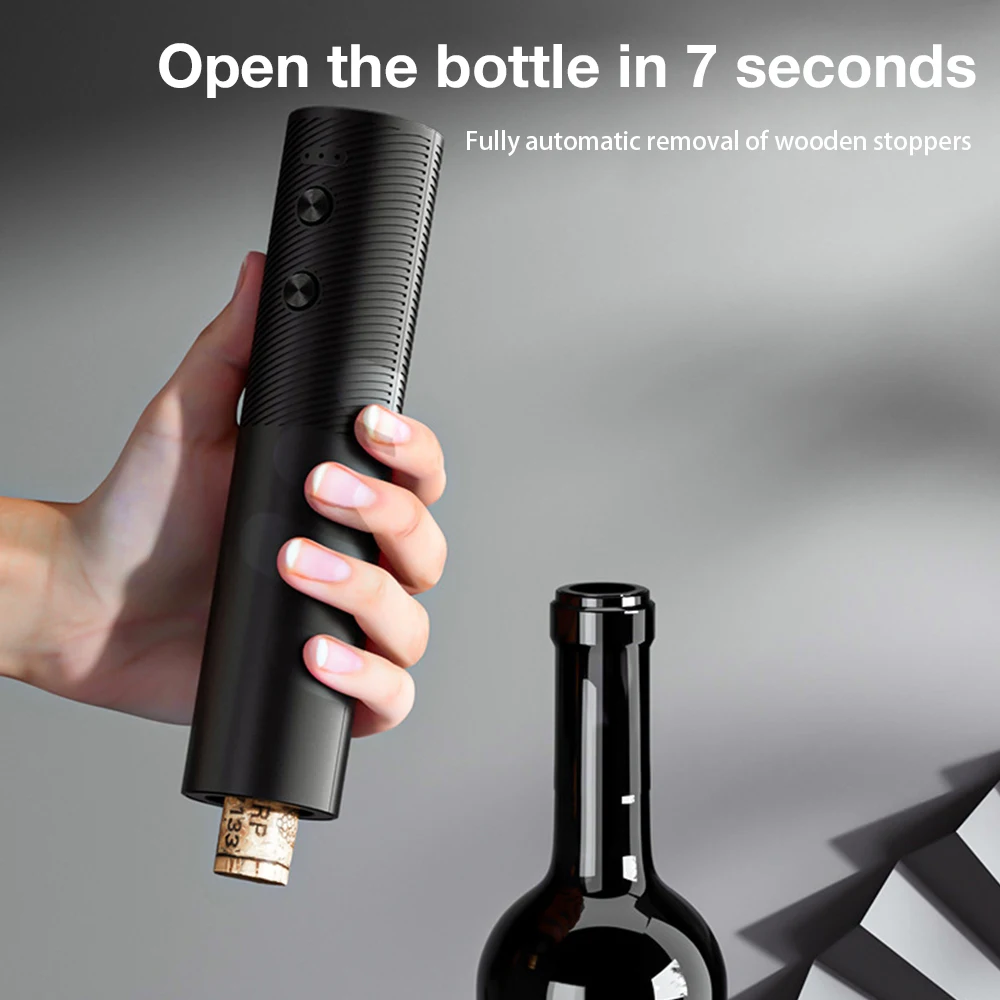 Rechargeable Electric Wine Bottle Opener One-click Button Automatic Wine Corkscrew USB Charging Wine Opener Kitchen Bar Tools