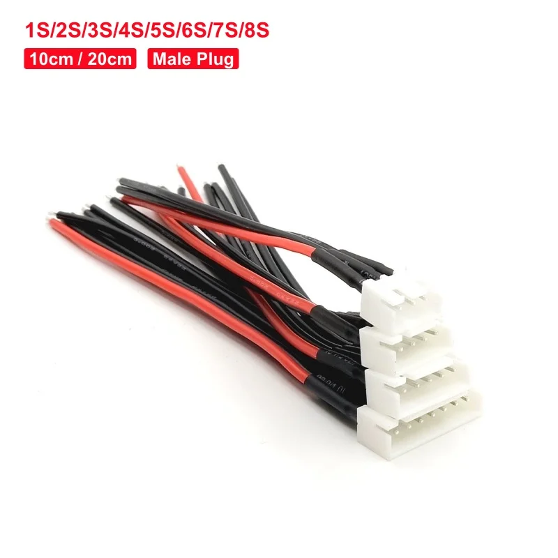 

5/10Pcs 1S 2S 3S 4S 5S 6S 7S 8S Lipo Balance Wire Extension Charged Cable XH2.54 Male plug 22AWG 10/20CM For RC Models Charger