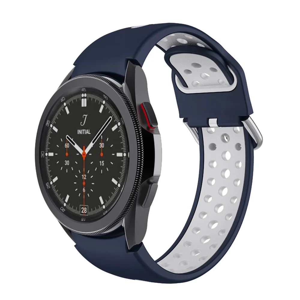 Original Silicone Sport Double Color Strap For Samsung Galaxy Watch 4 40mm 44mm/4 Classic 46mm 42mm Bracelet Replace Watchband