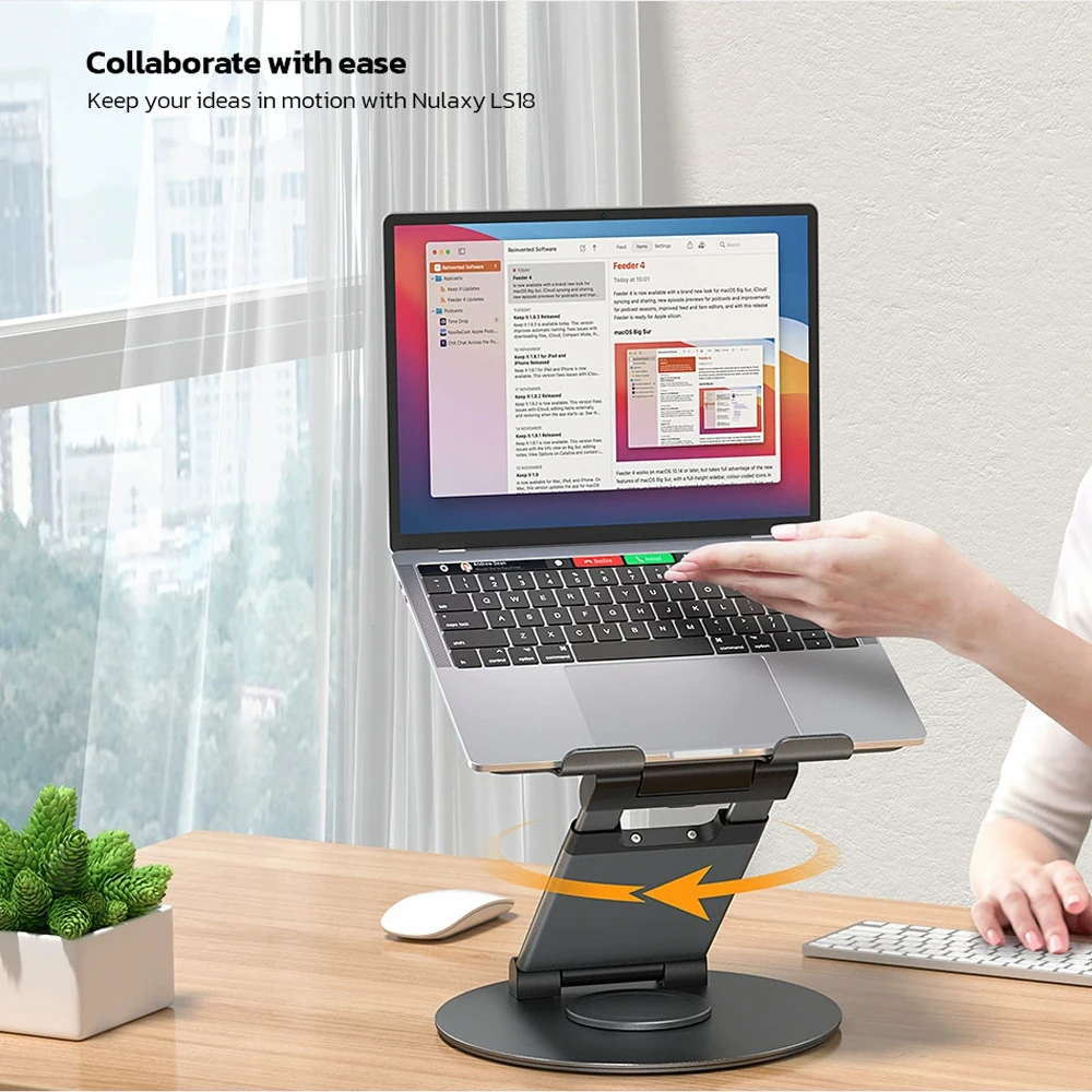 Height Adjustable Desktop Laptop Stand, Dual Folding Aluminum Computer Stand, Ergonomic, Suitable for All 10-17 Laptops, Tablets