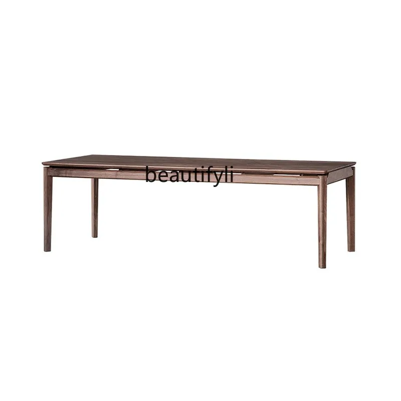 

Black walnut long dining table worktable Nordic modern minimalist meeting desk cherry wood