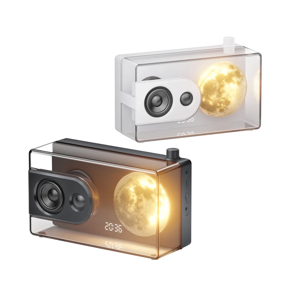 

Stereo Sound Box European-style Transparent Moon light Music Box HIFI Wireless Bluetooth Speaker with TF Card Playback AUX Input
