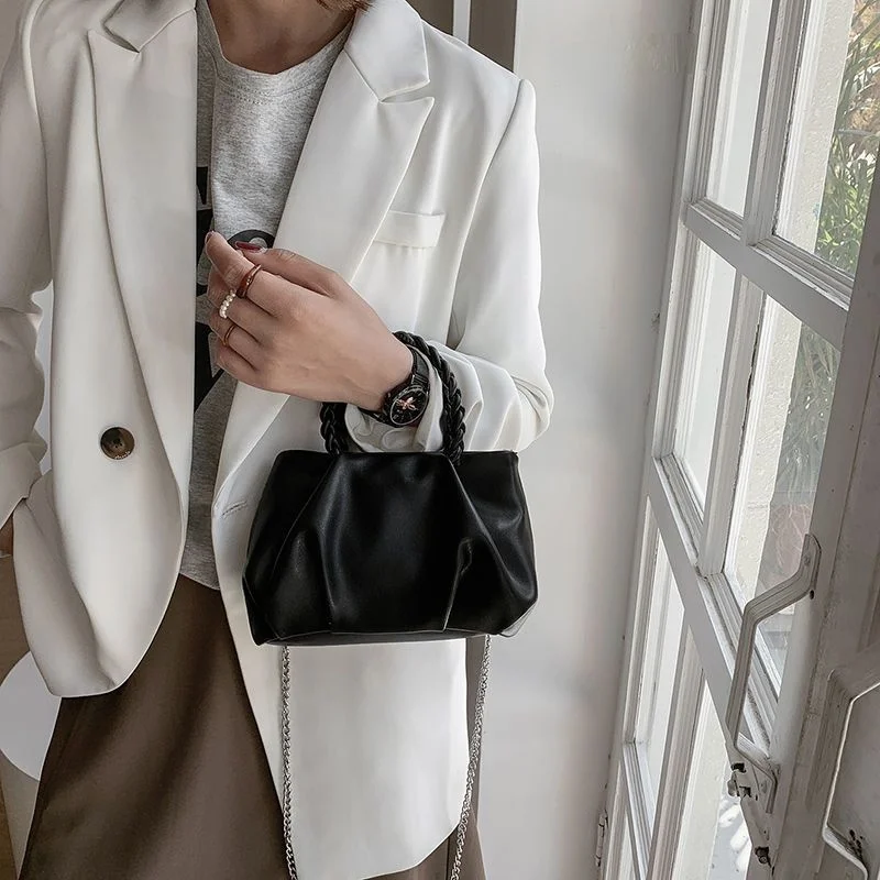 Cloud Bag Women's 2023 Summer New Fashion Chain One Shoulder Crossbody Bag Pleated Bag Versatile Texture Handbag