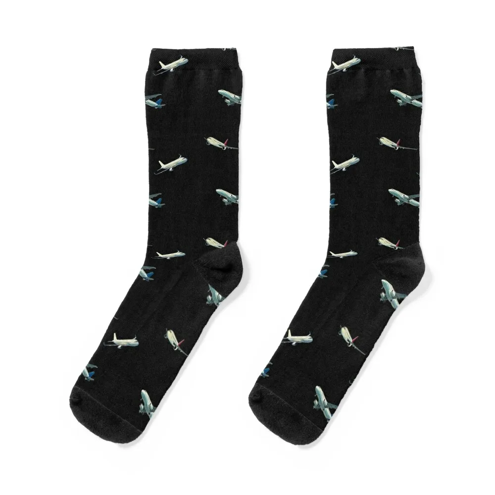 Airplane Pattern Socks essential cartoon Men Socks Luxury Brand Women's