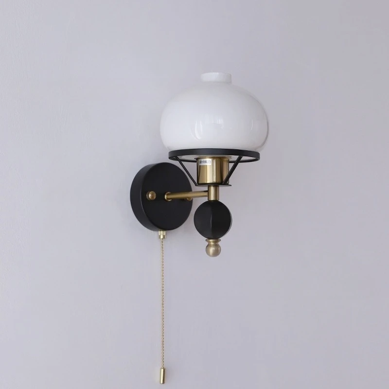 

Bauhaus Glass Wall Lamp, French Medieval Style Home Lighting Fixture for Living Room Bedroom Bedside Corridor