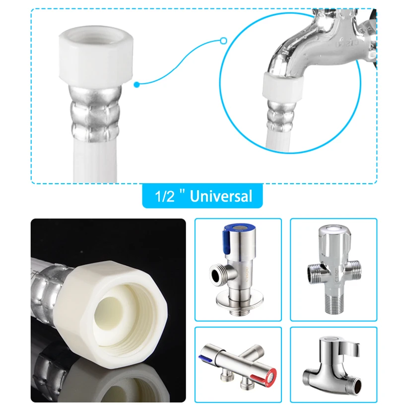 Tubo di ingresso con interfaccia filettata da 1/2 "0.6 ~ 20m tubo di ingresso dell'acqua per lavastoviglie per lavatrice rubinetto universale collegare il tubo di riempimento dell'acqua