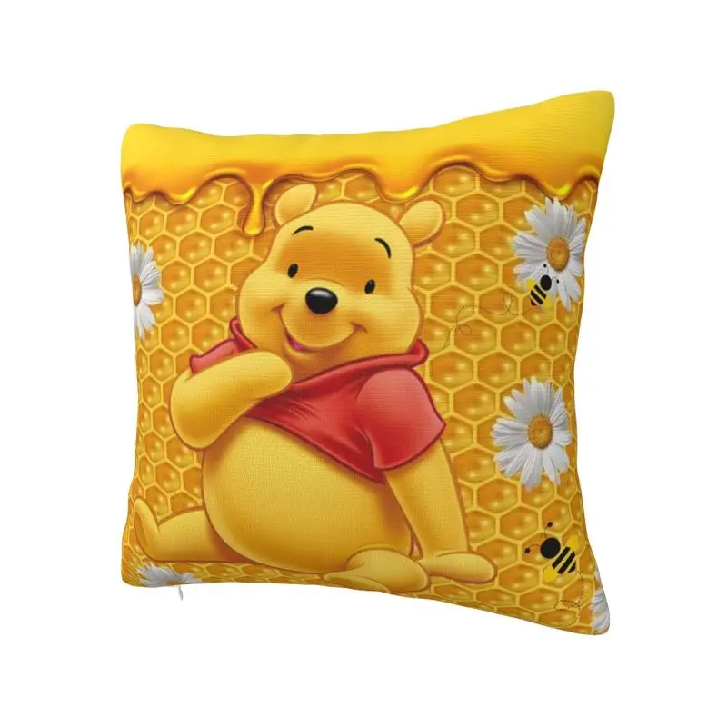 Fodera per cuscino personalizzata Winnie The Pooh 35x35 Cm morbida federa per cuscino da tiro in poliestere per divano federa per decorazione auto