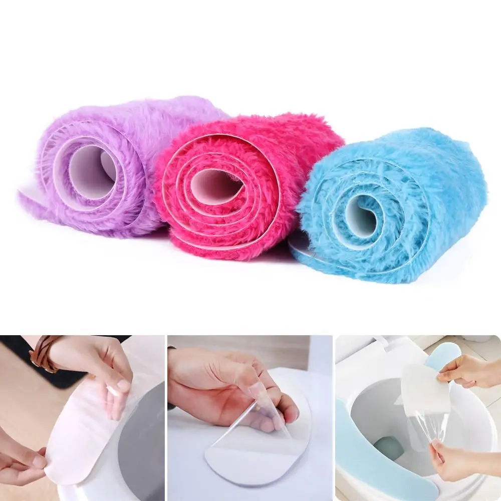 1Pair Soft Health Sticky Household Mat Seat Cover Washable Bathroom Warm Plush Toilet Seat Filling