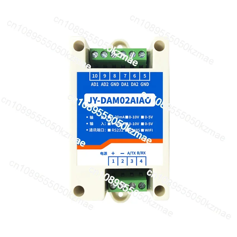 

2AI 2AO DAQ Analog Input Output 4-20mA 0-10V, Modbus RTU Din Rail, Customize RS485 RS232 Wifi