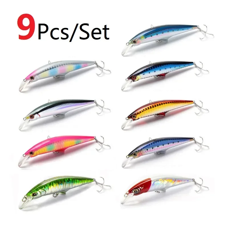 120mm 45g Minnow Fishing Tackle Swimbait Sink Lures Whopper Plopper Ascesorios Pesca Fishing Lure Set Jerkbait Ocean Crankbait