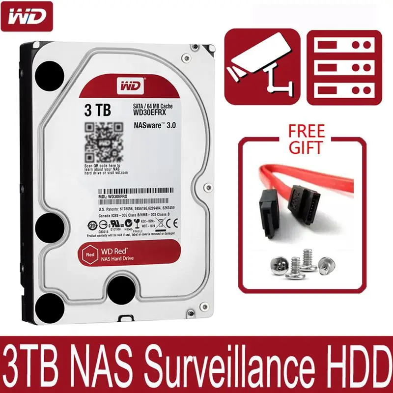 Go! WD30EFRX network storage 3.5 '' NAS hard disk red disk 3TB 5400 RPM 64M Cache SATA III 6Gb/s 3000GB HDD HD Harddisk