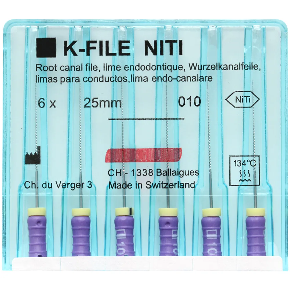 6pcs/Pack 21/25mm Dental K-FILE NiTi Flexible Endo Root Canal K Files Hand Use Endodontic Nickel Titanium Dentistry Products