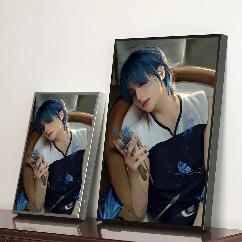 الصبي Hyunjin المشارك جماليات الحد الأدنى طباعة قماش اللوحة لغرفة المعيشة ديكور المنزل الحديث #4