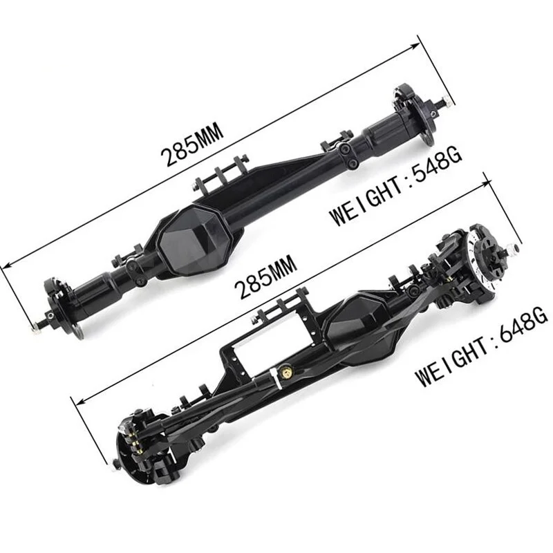 Aluminum Alloy RC Car Axial RBX10 Ryft Off-road Pipe Unwheeling Upgrading Accessories Axle Metal Front And Rear Axle Assemblies