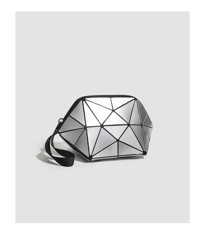 Einfache tragbare Make-up-Aufbewahrungstasche, leichte multifunktionale Tasche mit geometrischem Muster, Reise-Kulturbeutel, Münzgeldbörse, Kosmetiktasche – Detail 11