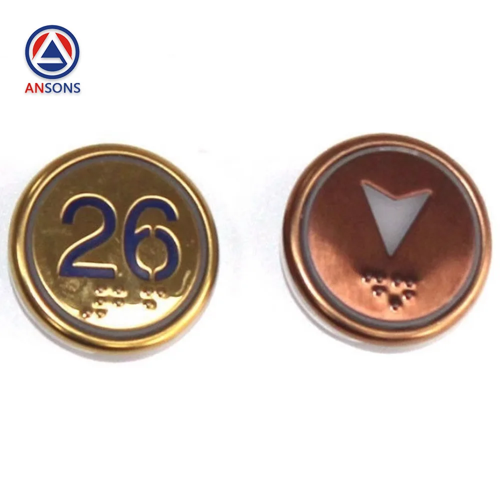XHB-R34C-A01 XHB-R34C-A02 XHB-R34C-C03 Titanium OTIS Elevator Button Round Stainless Steel Ansons Elevator Spare Parts