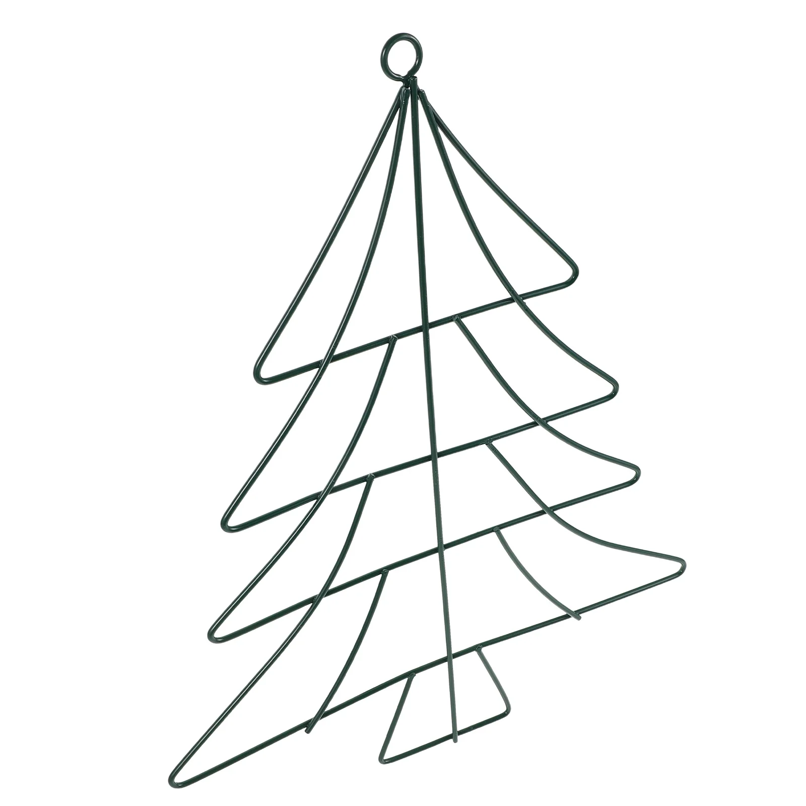 

Christmas Tree Shaped Wreath Form 12.89X9.82X0.08 Inch Green Iron Wire Frame For Holiday Party Outdoor Indoor Decor Diy