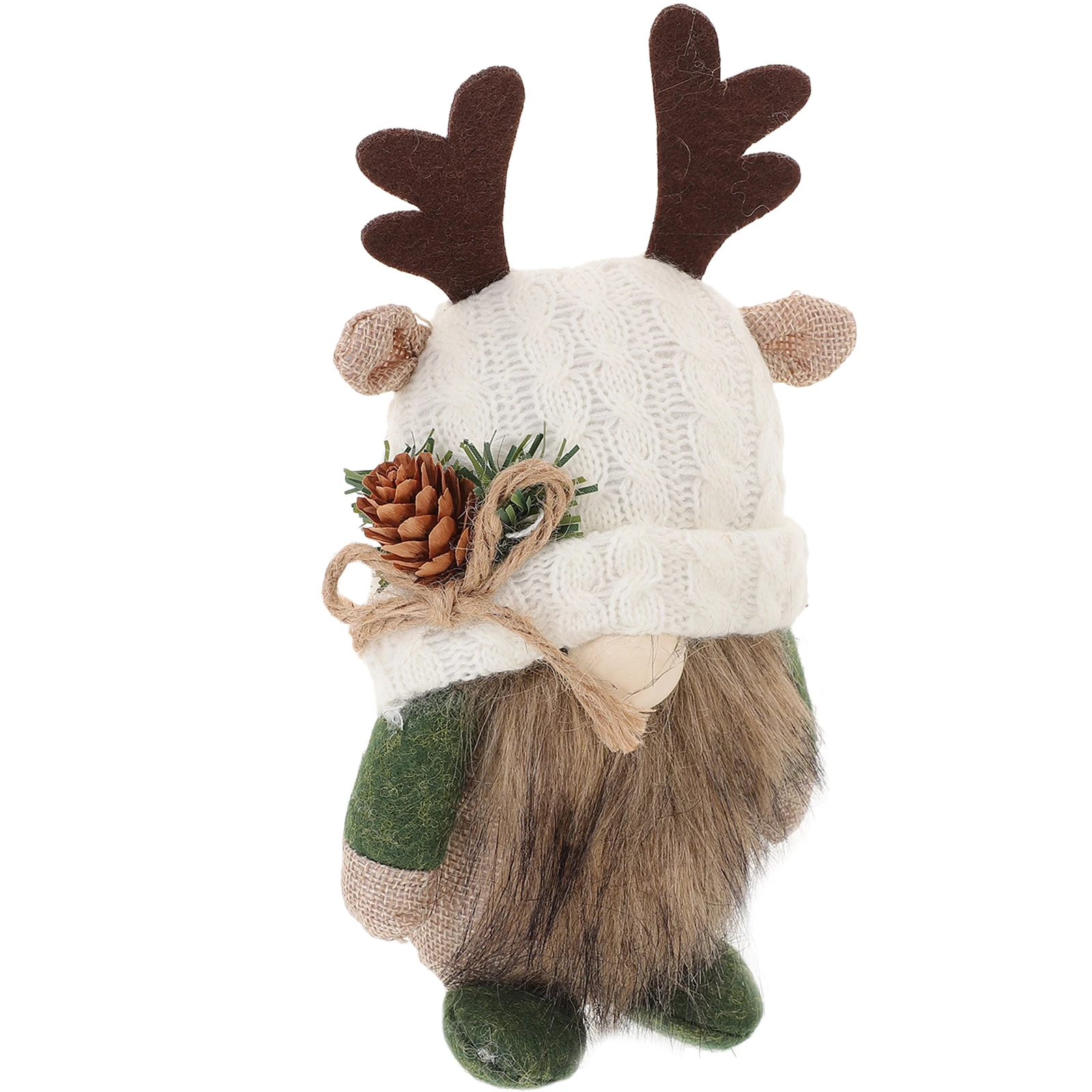 

Christmas Gnome Ornaments Deer Horn Knit Green Hat Forest Theme Tabletop Decorations Cute SoftGNOME Gifts