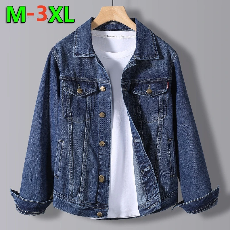 

Spring Autumn Men's Cotton Cowboy Coats Single Breasted Denim Jackets with Pockets Long Sleeve Hip Hop Streetwear Plus Size