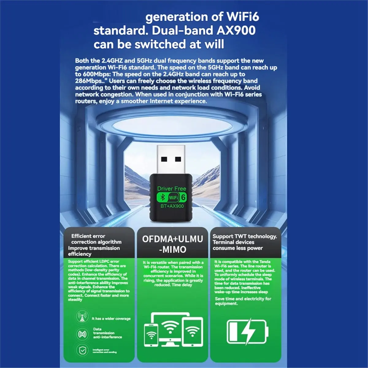 2Pcs 900Mbps WiFi USB Bluetooth 5.4 Adapter 2in1 Dongle Dual Band 2.4G 5GHz USB WiFi 6 Network Wireless Wlan Receiver