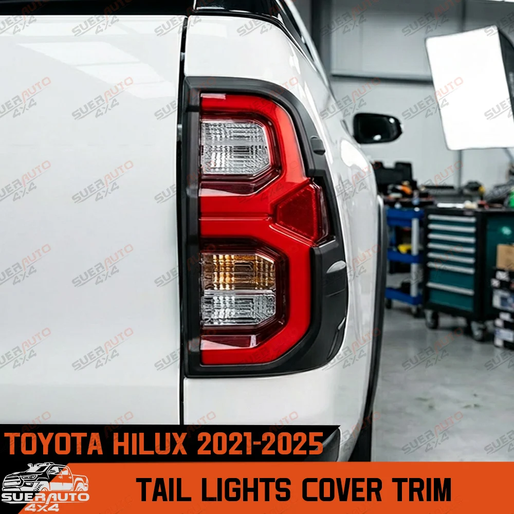 

Taillight Cover Trim Rear Light Cover For Toyota Hilux 2021 2022 2023 2024 Protector Trim Tail Light Cover Car Accessories