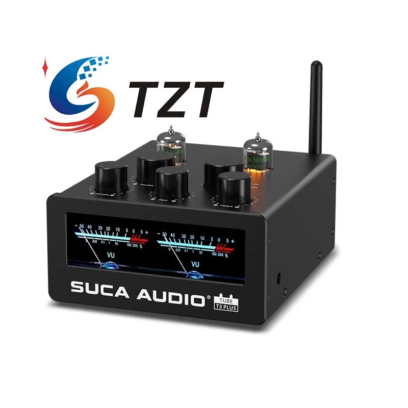 TZT SUCA AUDIO TUBE-T3 PLUS 300W + 300W Hifi amplificatore di potenza tubo preamplificatore amplificatore Bluetooth con contatori VU