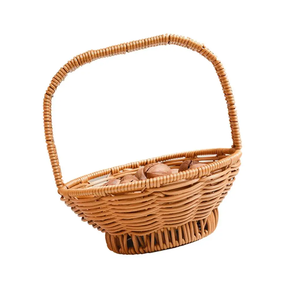 Cesta de almacenamiento de ratán, bandeja de mesa, cestas de cocina para baño, soporte de frutas y verduras tejidas, mimbre para niños pequeños