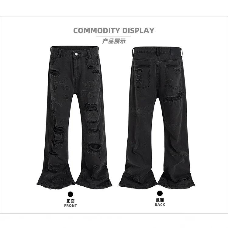 اليورو الأمريكية شارع العليا الثقيلة B-التطريز المتعثرة التصحيح متوهج الدينيم الجينز الهيب هوب الشارع الشهير السراويل للرجال #3