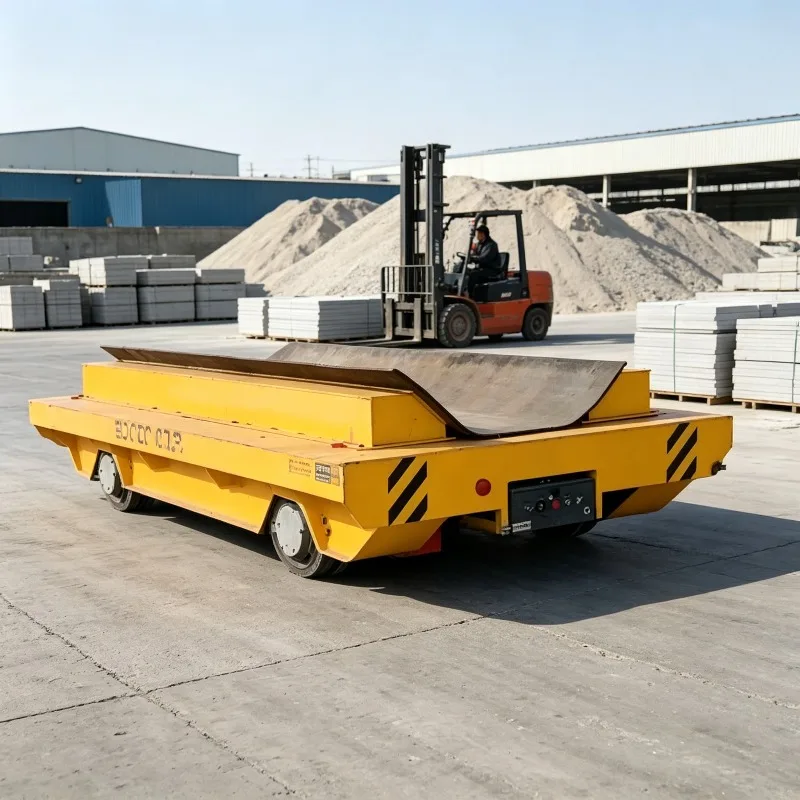 Heavy Duty Rail Turntable Transfer Car 50/75 Ton Cable Reel Power System Motorized Rotating Deck for Steel Coil Slab Handling