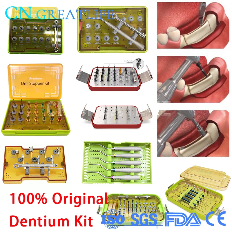 

GreatLife Dent 100% Original Dentium DASK Dental Implant Bone Chisel Digital Guide Surgery Prosthetic Osteotome Tool Kit