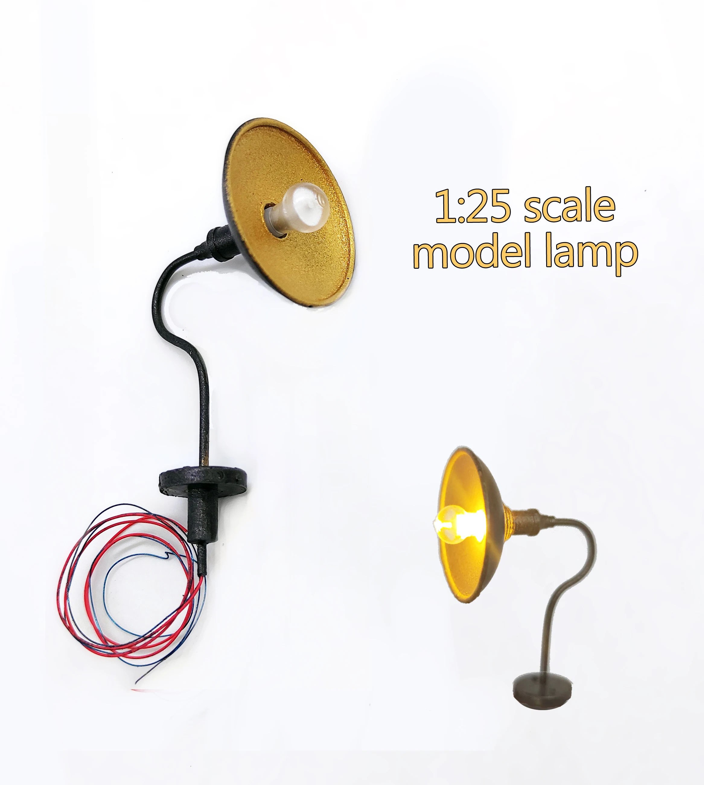 1/87 HO Scale Classic Wall Mount Gooseneck Lamps street Lamp Model Making Railroad Park Lamps Warm/cold White lights