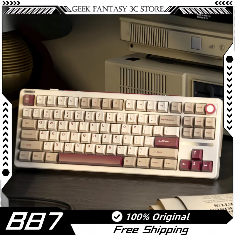 ILovbee b87 Vintage Mechanical Keyboard Customized the third mock examination Wireless Bluetooth Glupto Computer E-sports Game