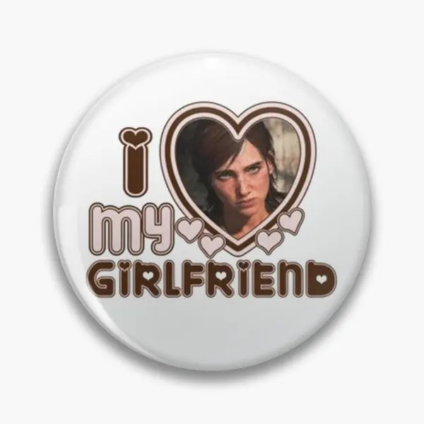 I Love My Girlfriend Ellie Williams  Soft Button Pin Cartoon Decor Lapel Pin Women Lover Jewelry Cute Badge Clothes Collar Metal